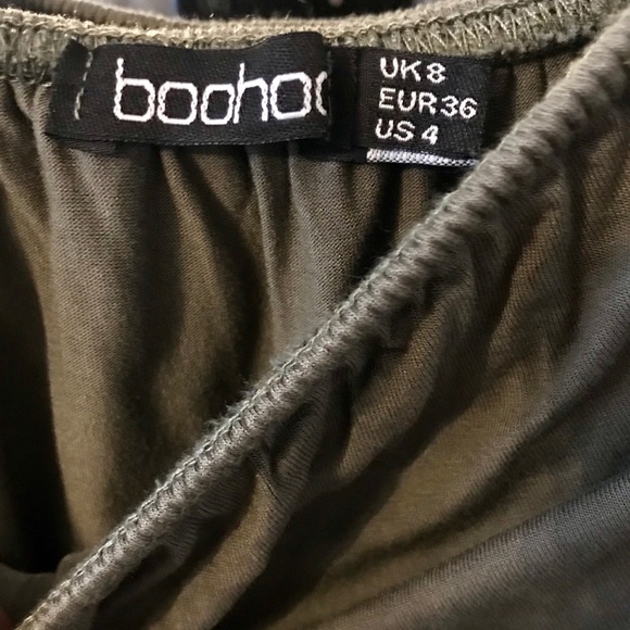 NWOT Green Off The Shoulder Frill Jersey Romper - Picture 7 of 7